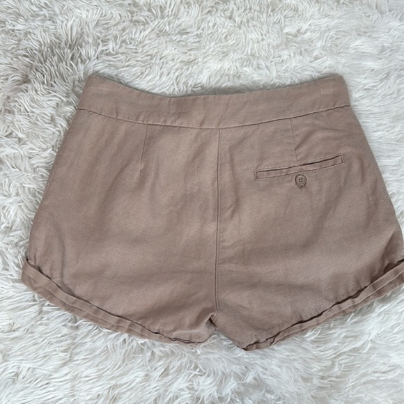 Wilfred with Linen Beige/Tan Mini Shorts with Front Tie - Picture 5 of 9